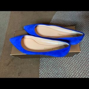 Audrey Brooke Cobalt Suede Flats Size 6.5